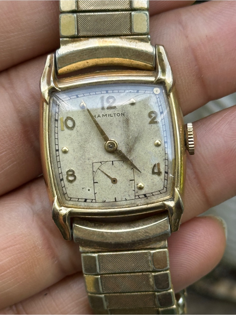 Hamilton Gold Tone Vintage Tank  10K Gold Filled 17 Jewels manual winding watch